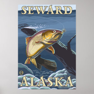 Trout Vist dwarsdoorsnede - Seward, Alaska Poster