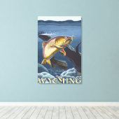 Trout Vist dwarsdoorsnede - Wyoming Canvas Afdruk (Insitu (Houten vloer))