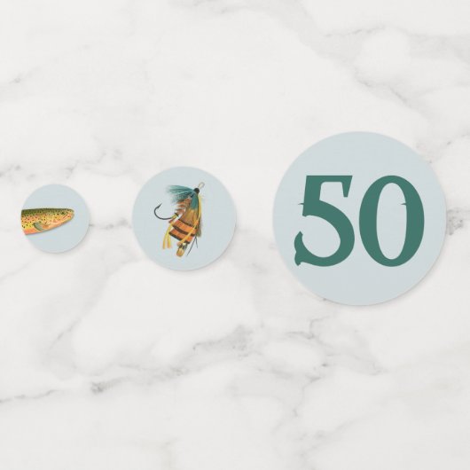 Trout Vist Fishermans Birthday Confetti (Voorkanten)