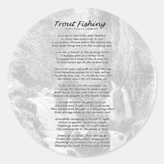 Trout Vist gedicht Ronde Sticker
