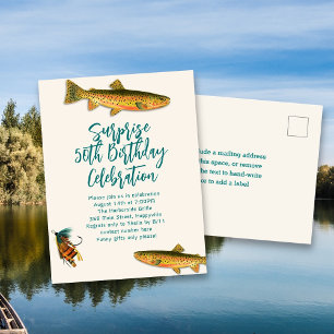 Trout Vist volwassen verjaardagsfeest Briefkaarten