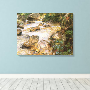 Troutbeek in Tirol door John Singer Sargent Canvas Afdruk
