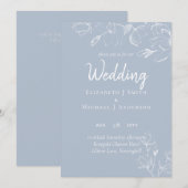 Troutblauwe Witte Magnolia's Trouwen (Voorkant / Achterkant)