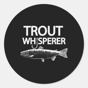 Troutfluisteraar Grappige Fly Fisherman T-shirt Ronde Sticker
