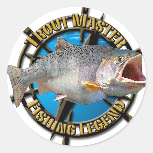 Troutinehoofd Ronde Sticker (Voorkant)