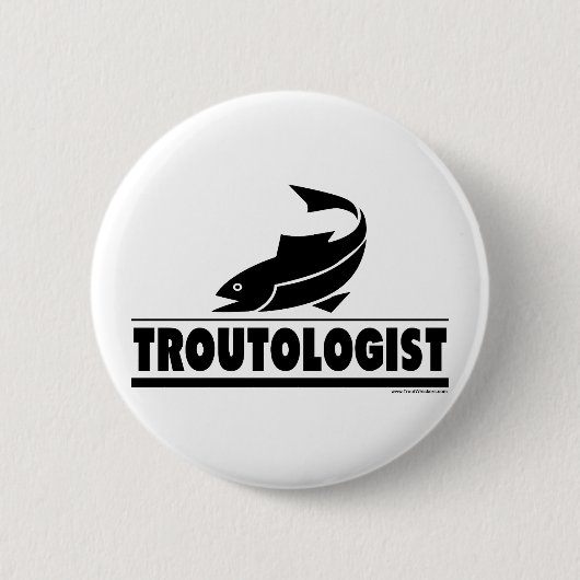 Troutineoloog - Humoureus forel vis Ronde Button 5,7 Cm (Voorkant)