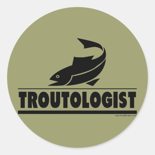Troutineoloog - Humoureus forel vis Ronde Sticker (Voorkant)