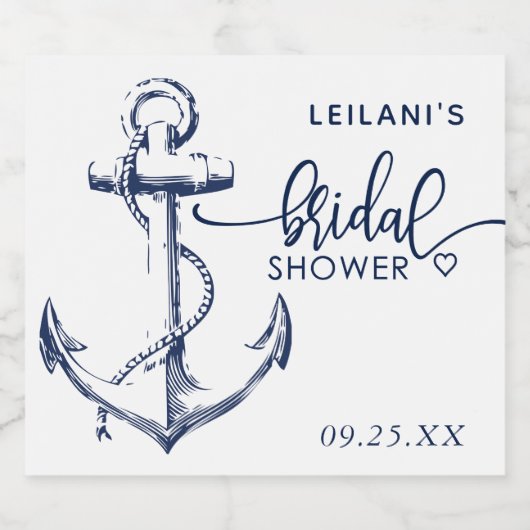 Troutse Anchor Bruiloft Feest Wit Sparkling Wijnetiket (Enkel label)