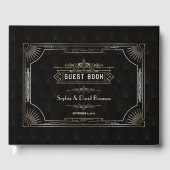 Troutse Gold Art Deco Gatsby-stijl Bruiloft Gastenboek (Voorkant)