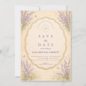 Troutse Lavendel Tuin Bruiloft Save The Date (Voorkant)