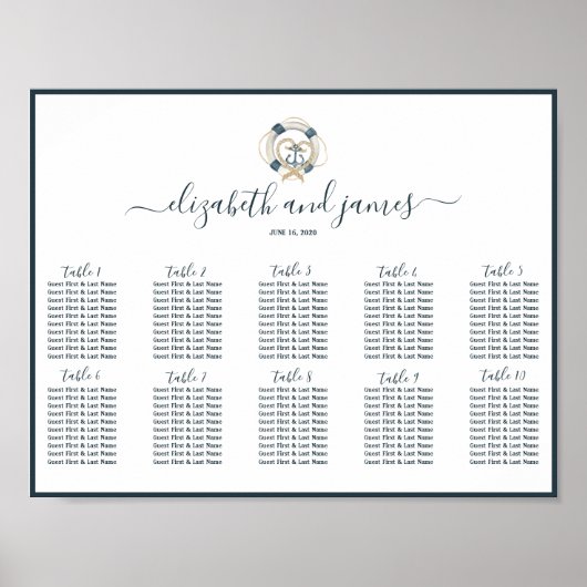 Troutse Navy & Witte Tafelstoelen Poster (Voorkant)