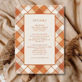 Troutse Vintage Oranje Gestreepte Gingham Details Informatiekaartje