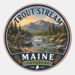 Troutstroom Fryeburg Maine Ronde Sticker
