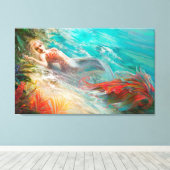 Trouvaille zeemeermin canvas print (Insitu (Houten vloer))