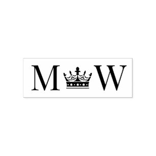 Trouw 2 Initialen Monogram Koningspaar #1 Zelfinktende Stempel