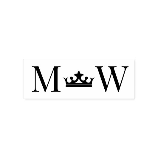 Trouw 2 Initialen Monogram van Koppel #2 Kroon Zelfinktende Stempel (Design)