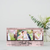 Trouw 3 Foto Afbeelding Rose Goud Glans Bedankt (Staand voorkant)