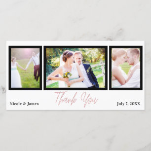 Trouw 3 Foto Afbeelding Roze Roze Goud Bedankt