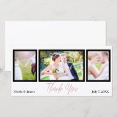 Trouw 3 Foto Afbeelding Roze Roze Goud Bedankt (Voorkant / Achterkant)