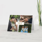 Trouw 3 Foto Collage Modern Elegant Bedankkaart (Voorkant)