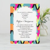 Trouw 80's stijl geometrisch patroon kaart (Staand voorkant)