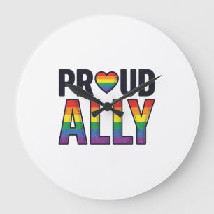 Trouw aan Ally Vintage Regenboog Hart T-Shirt Ontw Grote Klok