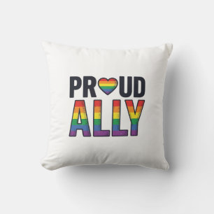 Trouw aan Ally Vintage Regenboog Hart T-Shirt Ontw Kussen