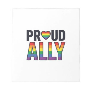 Trouw aan Ally Vintage Regenboog Hart T-Shirt Ontw Notitieblok