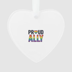 Trouw aan Ally Vintage Regenboog Hart T-Shirt Ontw Ornament