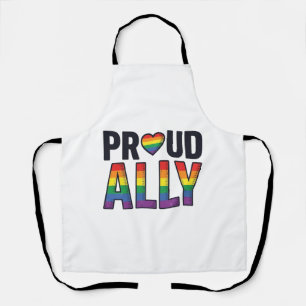 Trouw aan Ally Vintage Regenboog Hart T-Shirt Ontw Schort