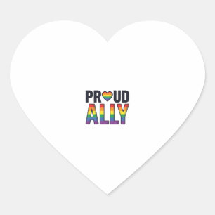 Trouw aan Ally Vintage Regenboog Hart T-Shirt Ontw Sticker