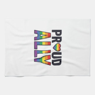 Trouw aan Ally Vintage Regenboog Hart T-Shirt Ontw Theedoek