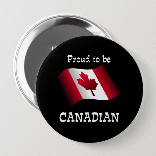 Trouw aan Canada Knop Ronde Button 4,0 Cm (Voorkant /achterkant)