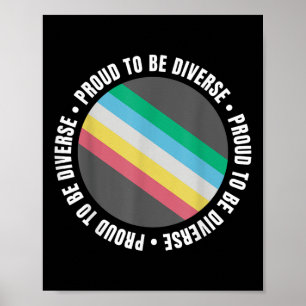 Trouw aan diversiteit Disabilitieit trots vlag Neu Poster