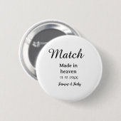 Trouw aan elkaar naam datum ronde button 5,7 cm (Voorkant /achterkant)