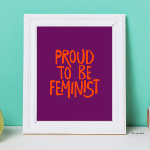 Trouw aan feministische trots handgeschreven typog poster