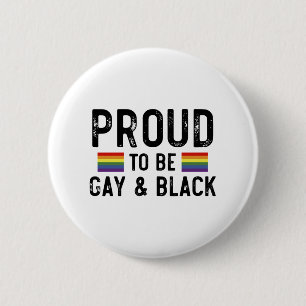 Trouw aan het zijn Gay en Zwart Ronde Button 5,7 Cm