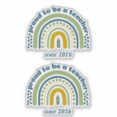 Trouw aan het zijn van een leraar Retro Blauw Groe Sticker (Voorkant)