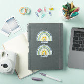 Trouw aan het zijn van een leraar Retro Blauw Groe Sticker (iPad Cover)