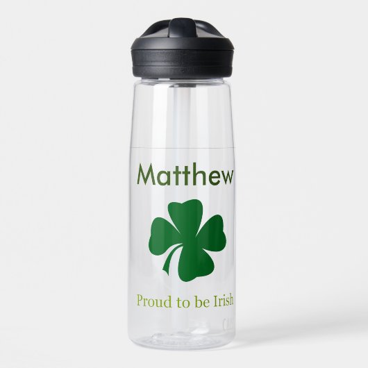 Trouw aan Ierse Shamrock Waterfles (Voorkant)