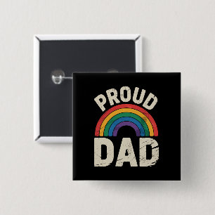 Trouw aan LGBTQ Trots vader Gay Pride LGBTQ-bondge Vierkante Button 5,1 Cm