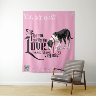 Trouw aankondiging Great Dane Snuffelde liefde Wandkleed