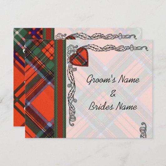 Trouw Aankondiging Uitnodiging Royal Stewart (Voorkant / Achterkant)