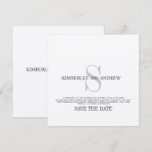 Trouw aankondiging Vilt Monogram 'Save the Date' (Voorkant / Achterkant)