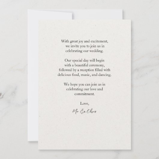 Trouw aankondiging "We hebben de knoop doorgehakt" (Achterkant)