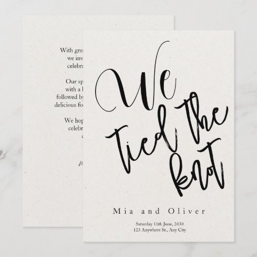 Trouw aankondiging "We hebben de knoop doorgehakt" (Voorkant / Achterkant)