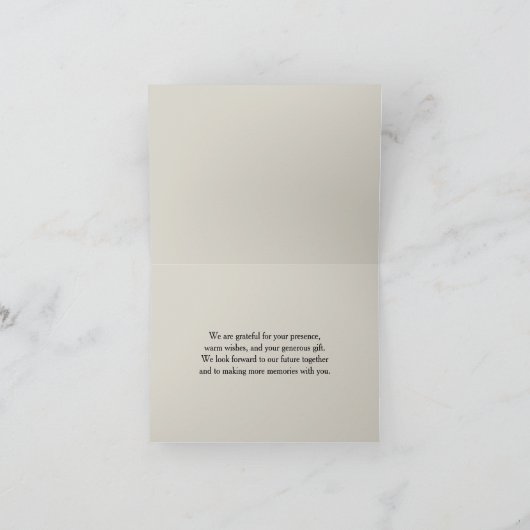 Trouw Abstract Ivoor Textuur Bedankje Bedankkaart (Binnen)