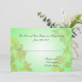 trouw acceptatiekaart, gele tulp bloemen kaart (Staand voorkant)