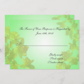 trouw acceptatiekaart, gele tulp bloemen kaart (Voorkant / Achterkant)