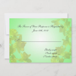 trouw acceptatiekaart, gele tulp bloemen kaart